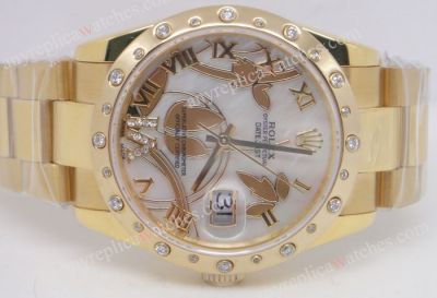 Yellow Gold Rolex Replica Watch - Goldust Dream Diamond Watch
